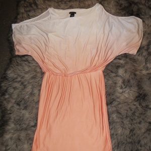 Peach Ombre Open Sleeve Dress